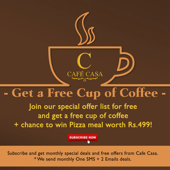 Get a Free Cup of Coffee at Cafe Casa Valsad